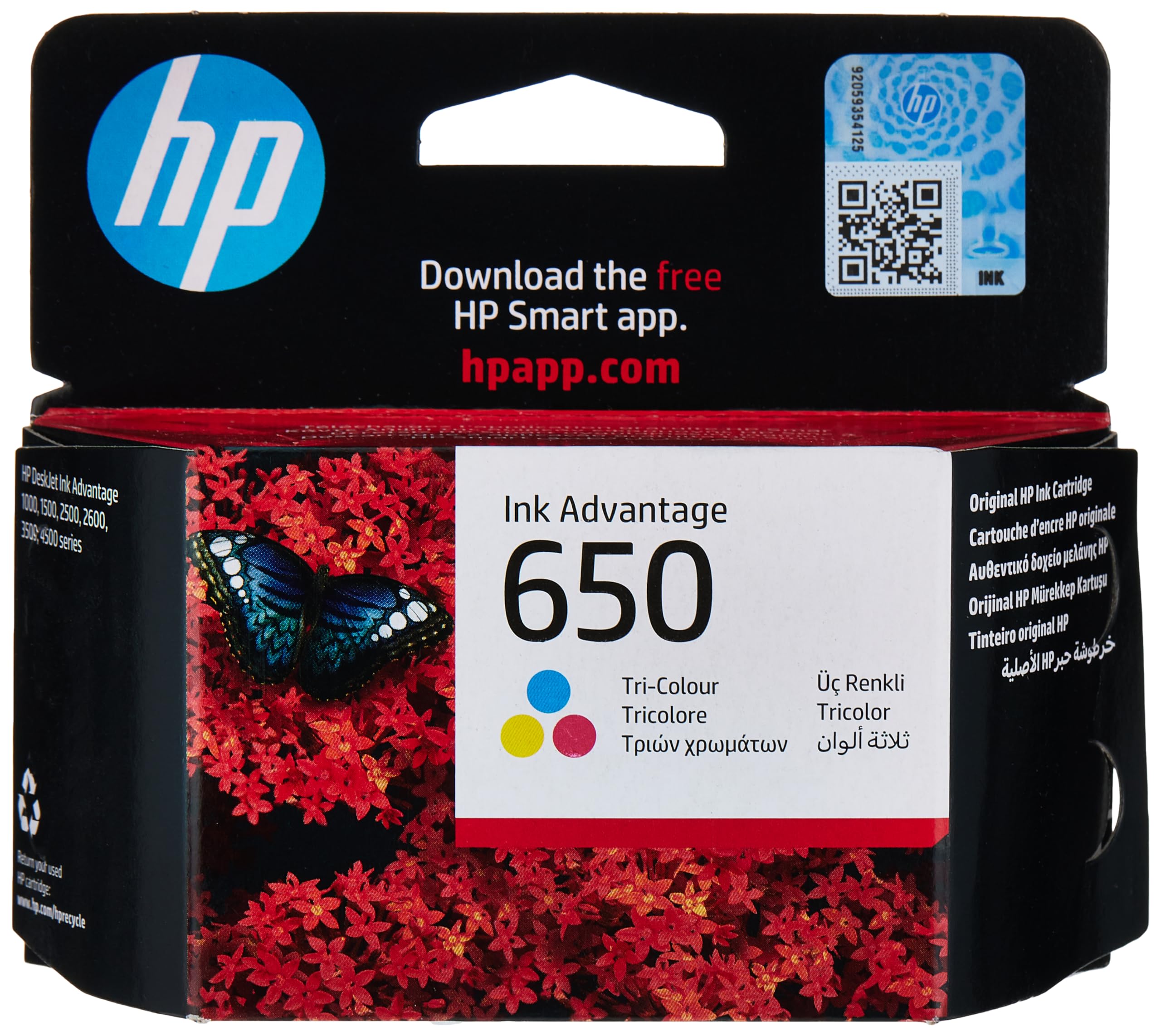 HP 650 Cartouche d'Encre Trois Couleurs (cyan, jaune, magenta) Authentique (CZ102AE)