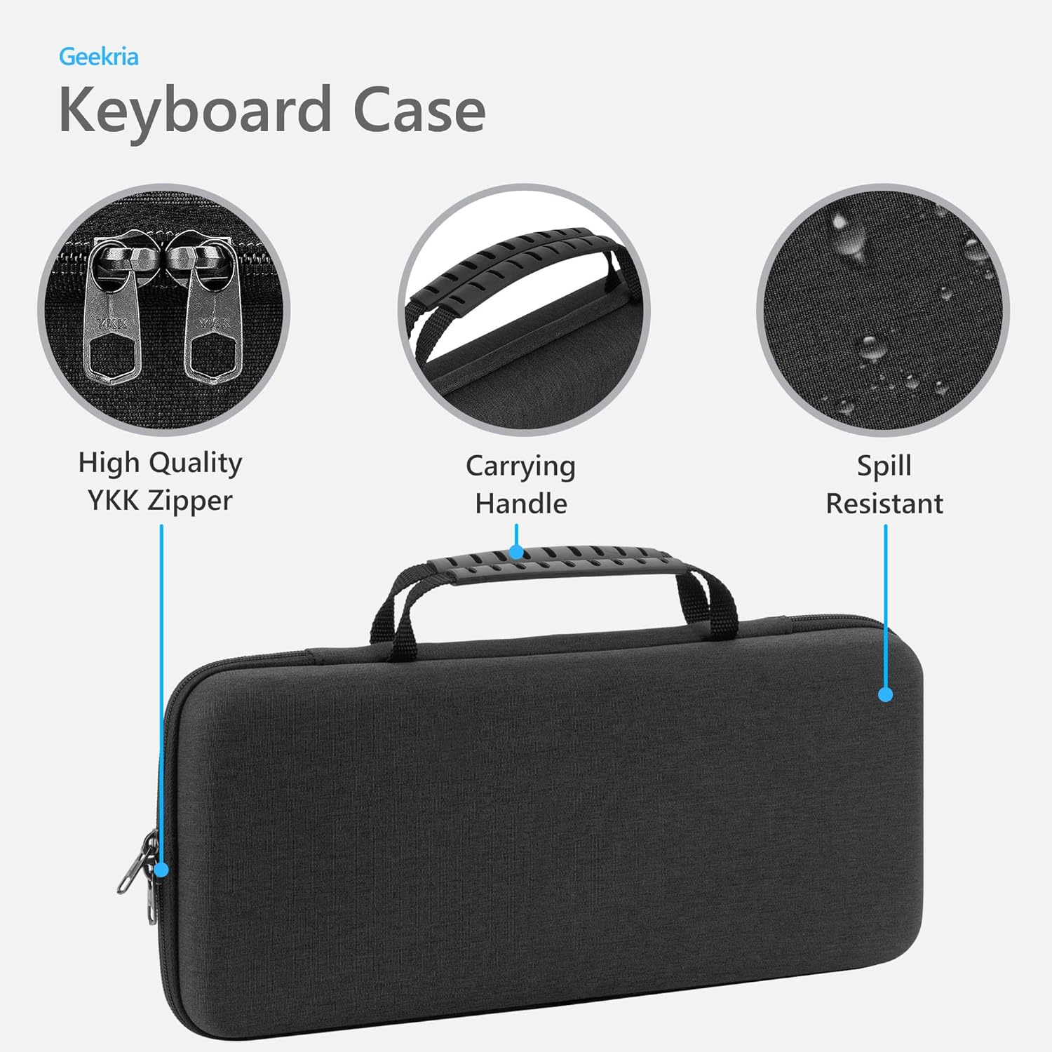 Geekria TKL Keyboard Case, Compatible with Razer BlackWidow Lite TKL, Keychron K8 / K8 Pro, SteelSeries New Apex 9TKL / Apex ProTKL Gen 3 Hard Shell Travel Carrying Bag (Slim) - Image 2