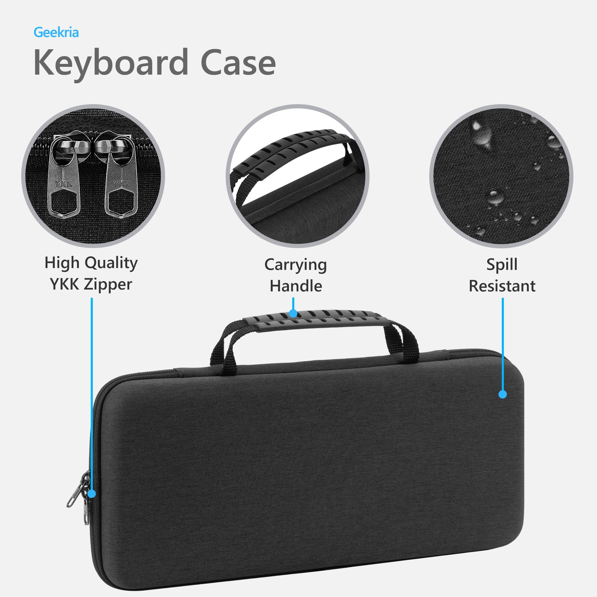 GEEKRIA Estuche con Teclado TKL sin Teclado numérico para Teclado mecánico para Juegos de computadora con 80%/87 Teclas, Compatible con Logitech G Pro, G915 TKL, Razer BlackWidow V3 TKL (Slim)