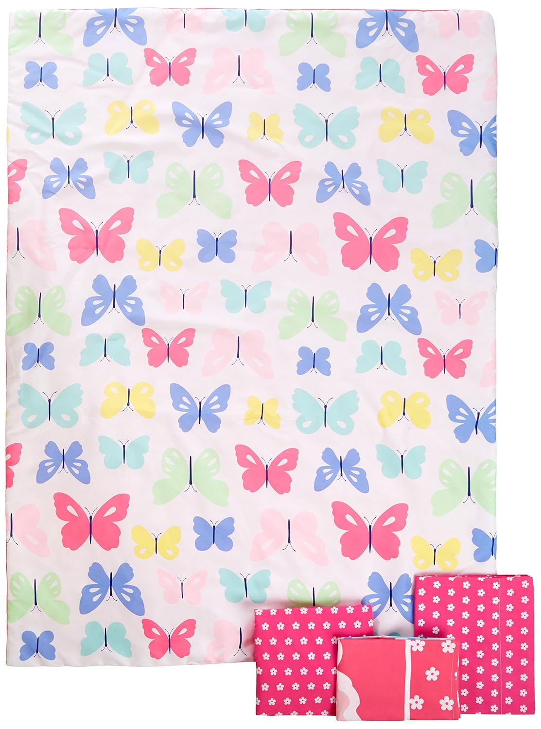 Carter's 4-Piece Toddler Set, Pink/White Butterflies, 52" x 28"