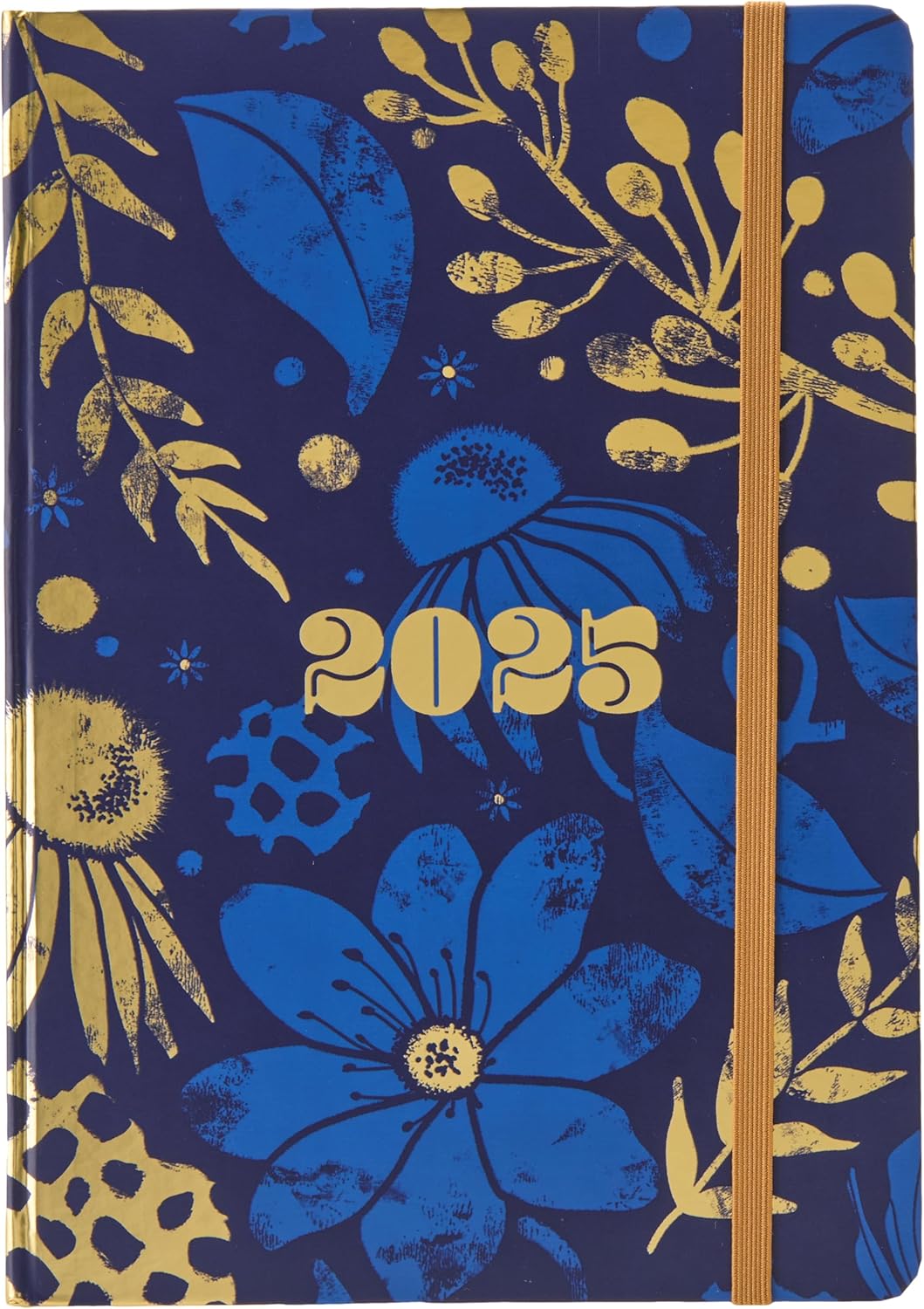 Abstract Botanticals - A5 Week-To-View Diary - 2025 Calendar Year Planner, Blue