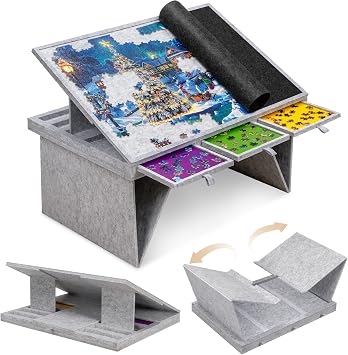 Becko US 1000 Piece Folding & Tilting Puzzle Table with 4 Drawers & Cover