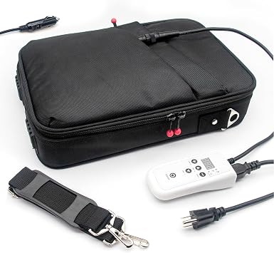 Portable Hot Stone Warmer Electric Spa Hot Stones Heater Dry Towel Warmer Digital Controller Heating Bag with Car Adapter, Black, Only Heater Bag and No Stones