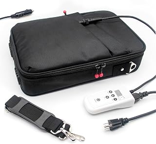 Portable Hot Stone Warmer Electric Spa Hot Stones Heater Dry Towel Warmer Digital Controller Heating Bag with Car Adapter, Black