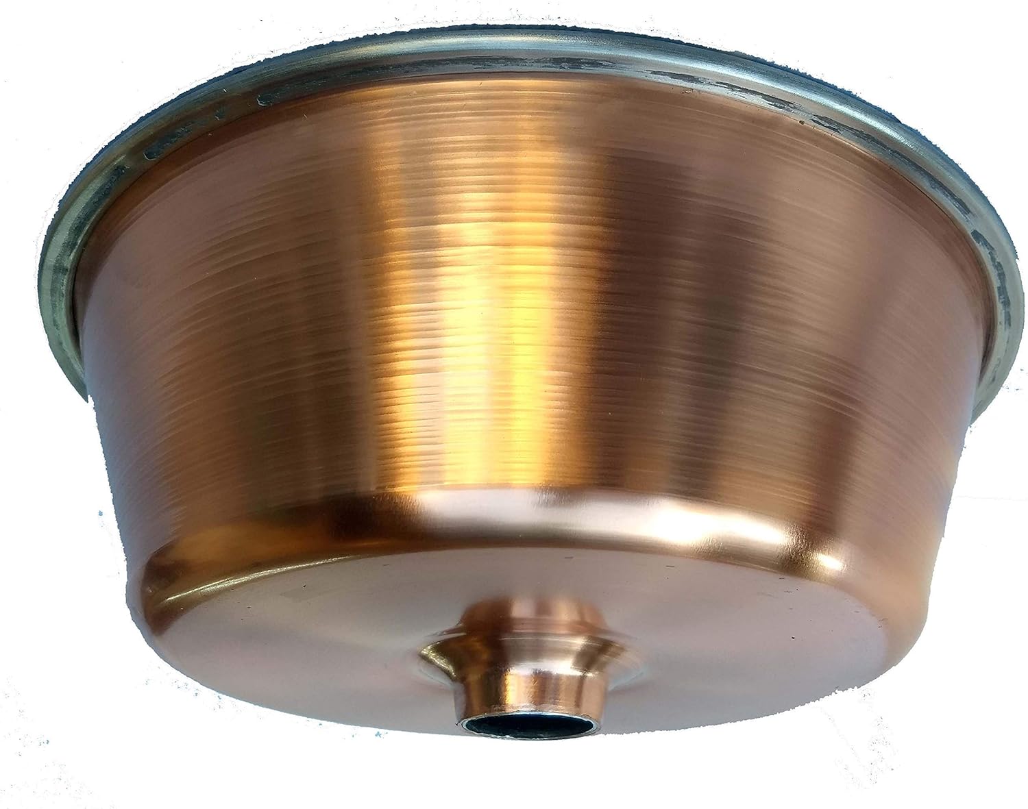 Satin Silver Pan Panning Copper Overmount Vessel Counter Top Copper Bathroom Sink Washbasin House Moving Remodel Washbowl