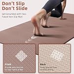 Grand tapis de yoga, 188X120CM Très large & Tapis de yoga pliable long, 1CM Mat de yoga pliant épais, 2-Person Mat d'entraînement pour la gymnastique à domicile, Mat de fitness extra grand non-dérapant pour HIIT, Yoga, Stretching, Portable Design pour un rangement facile