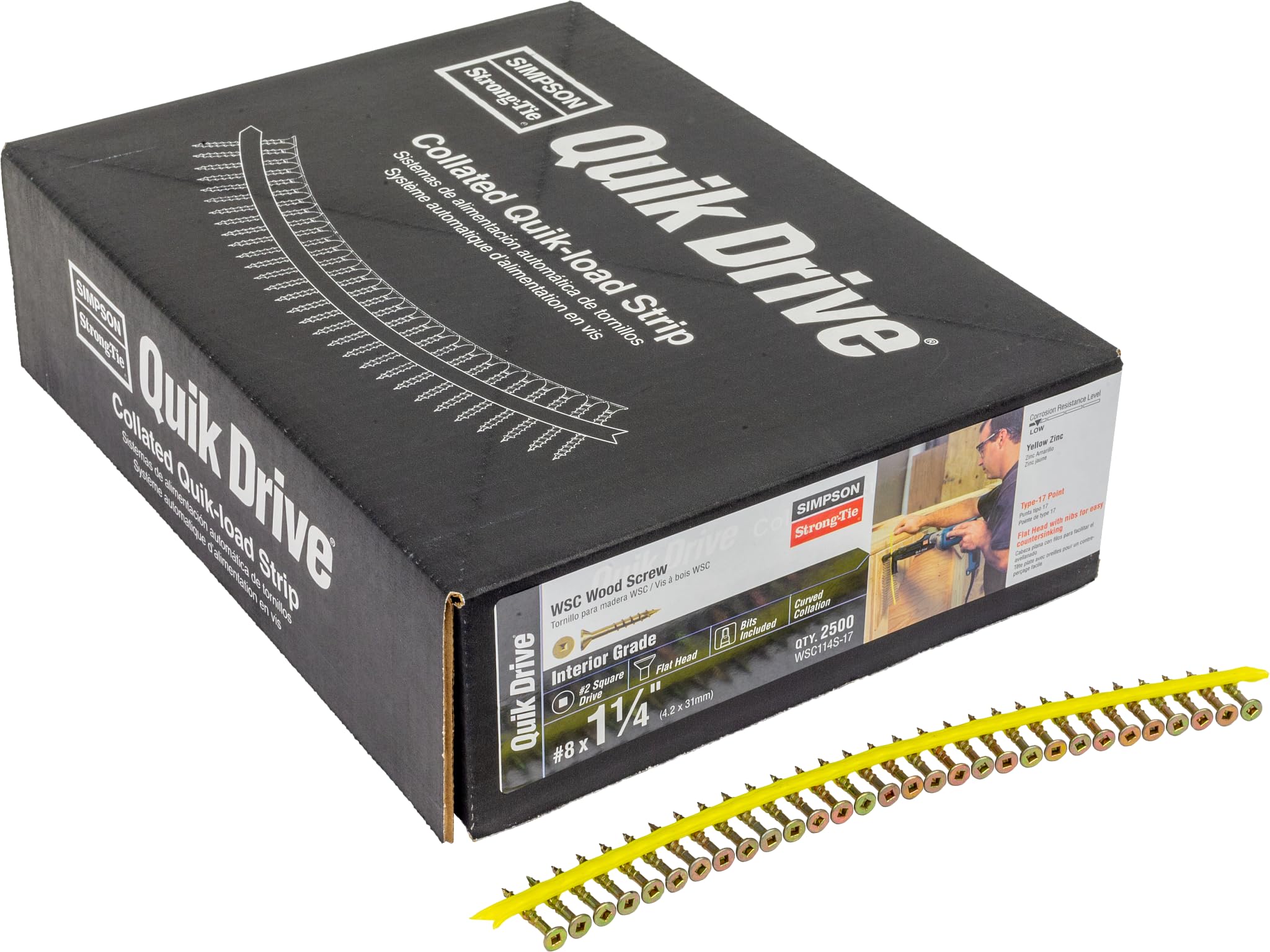 Amazon.com: Simpson Strong-Tie WSC114S-17 WSC Wood Screw (Collated