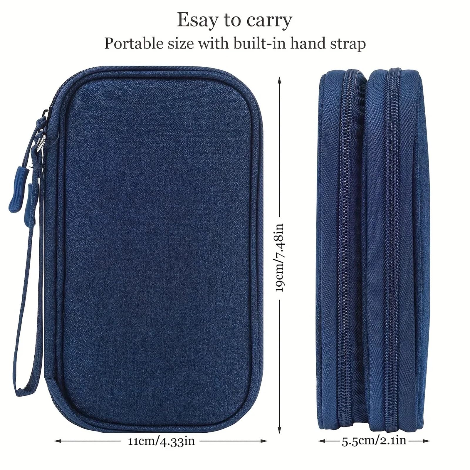 Borsa Organizzatore Cavo | Oxford panno viaggi organizzatore caso mesh tasca(Black)