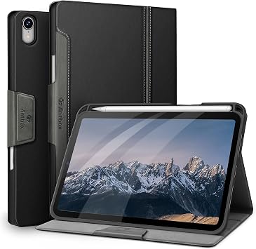 Antbox Case for iPad mini 7 A17 Pro, for iPad mini 7th/6th Generation | Built-in Pencil Holder Vegan Leather Smart Cover with Auto Sleep/Wake Stand Function