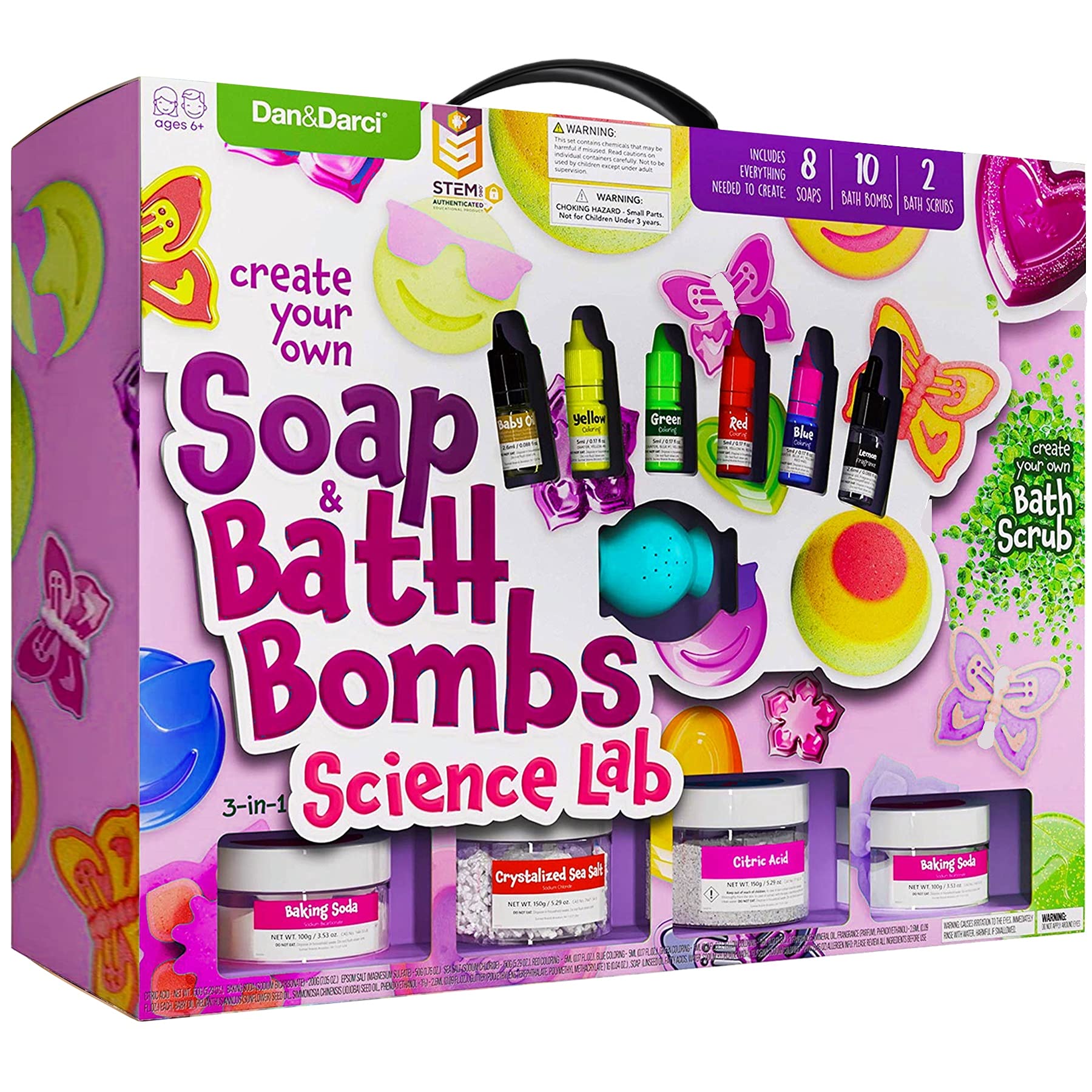 Dan&Darci Soap & Bath Bomb Making Kit for Kids, 3-in-1 Spa Science Kits, Christmas Craft Gifts for Girls & Boys Age 6-12 Year Old Girl Crafts: DIY Experiment Toys, Gift for Kid AgesDan&Darci Soap & Bath Bomb Making Kit for Kids,…