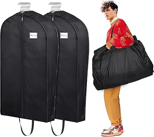 MISSLO Bolsas de ropa para viajes bolsas de mudanza resistentes bolsa de ropa colgante de gran capacidad para 20 camisas fundas de tela impermeable