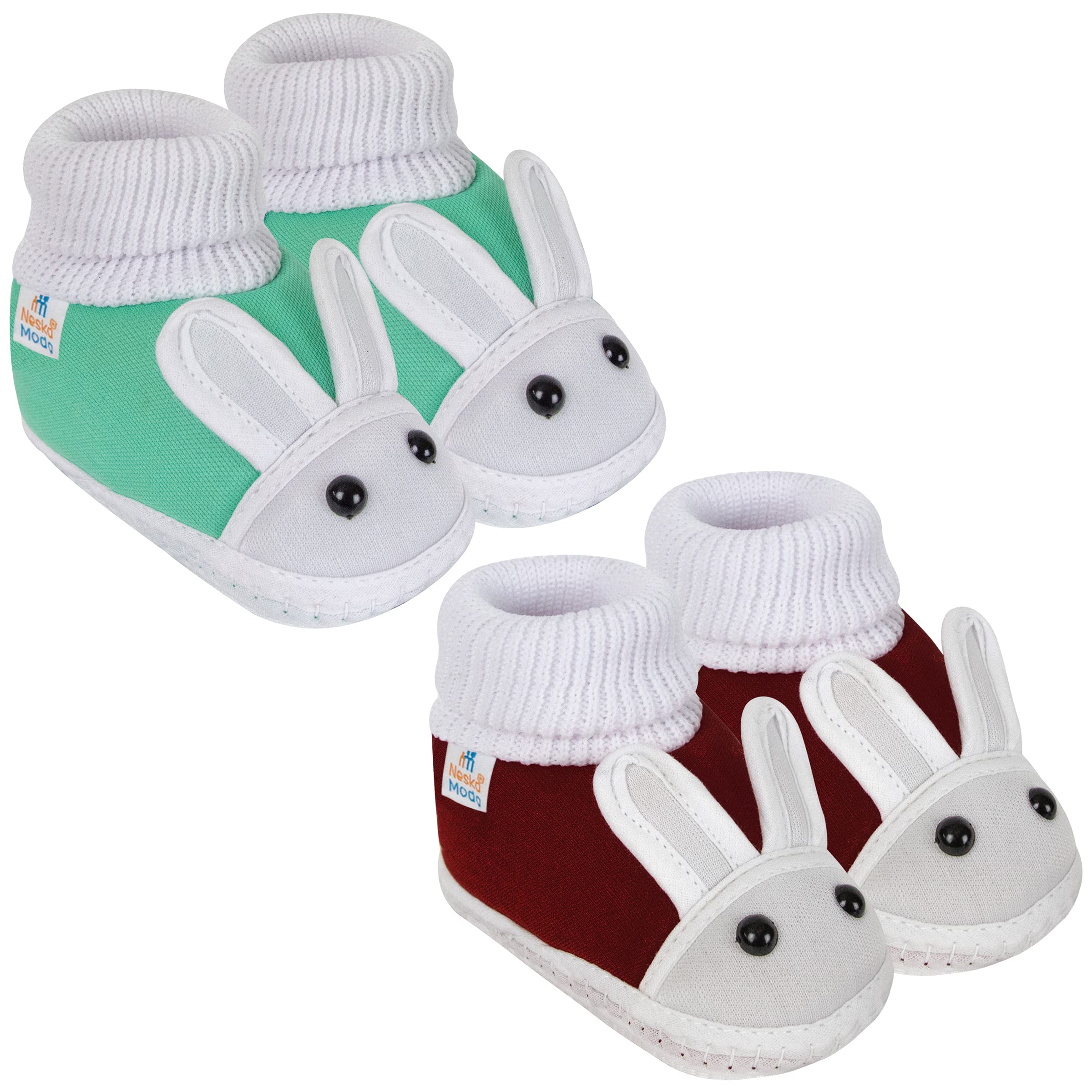 Neska Moda Set Of 2 Pair Unisex Baby Booties for 6 to 12 Months (Green,Maroon) (B077P4K7FC) Amazon Price History, Amazon Price Tracker