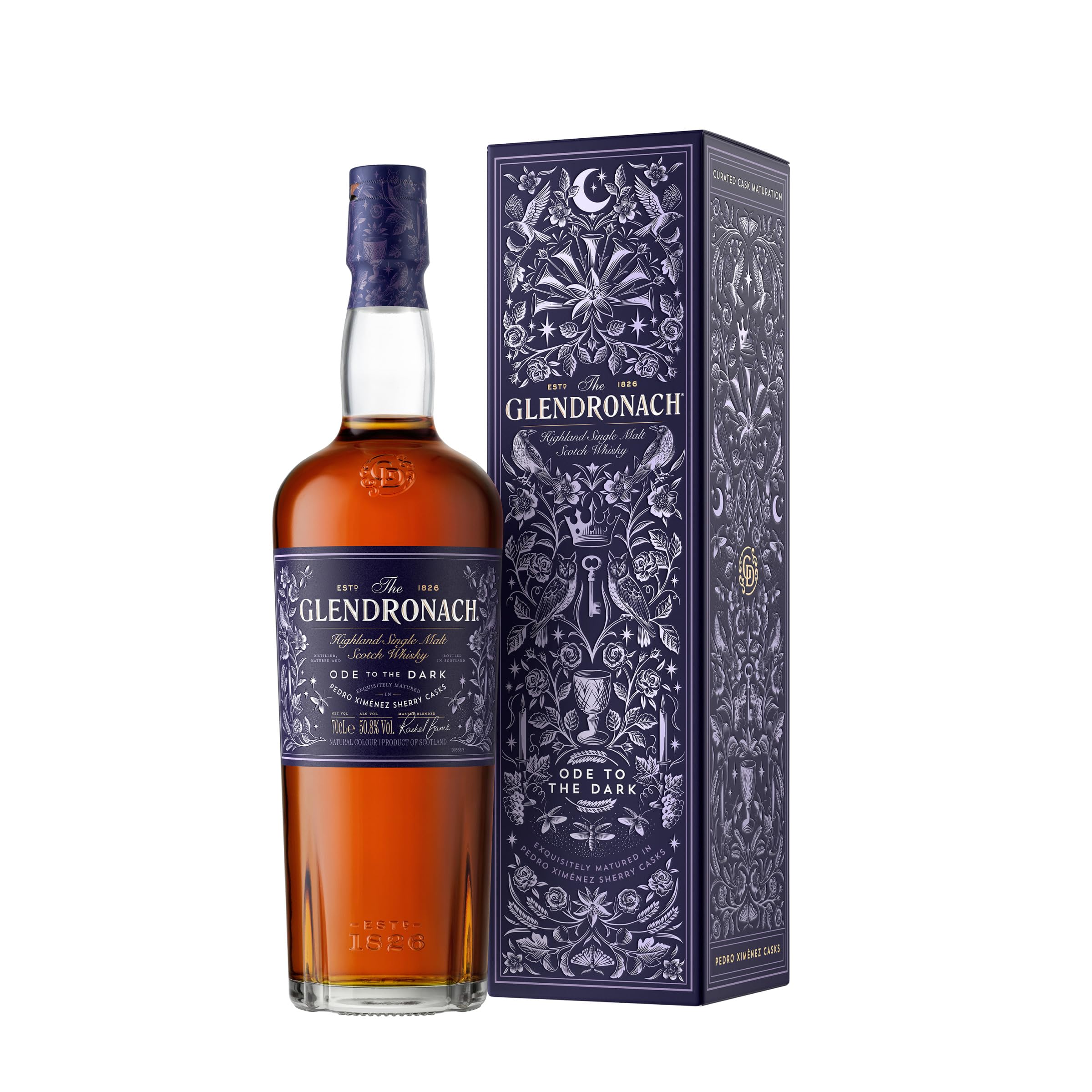 The Glendronach Ode to the Dark - Super Premium Single Malt Whisky - Geschenkempfehlung - Eine Symphonie aus Mokka, Schwarzkirsche und Zartbitterschokolade - 0.7L/50.8% Vol