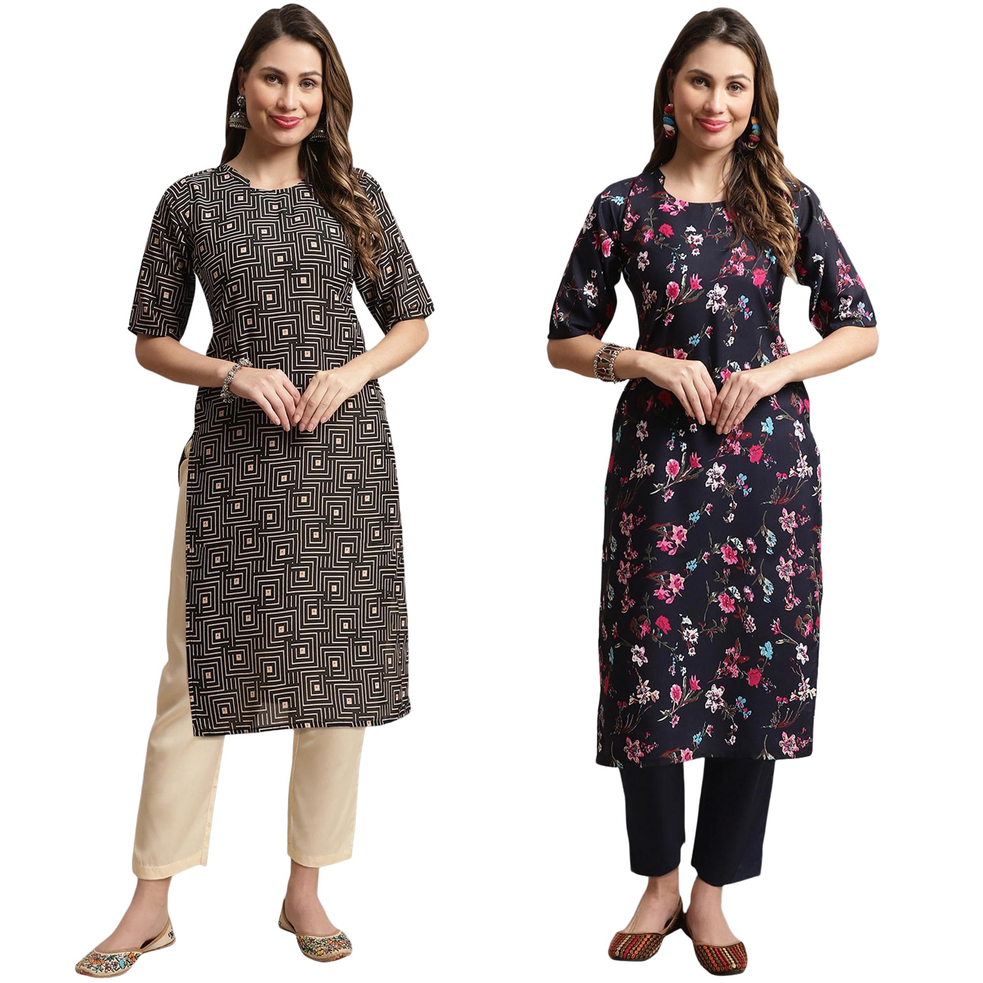 Tee Projekt Crepe Printed Kurta & Pant Set For Women Ethnic Wear Casual Wear Kurta Set