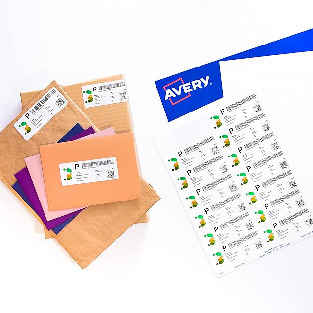 Avery Self Adhesive Address Mailing Labels, Inkjet Printers, 14 Labels per A4 Sheet, 140 labels, QuickDRY (J8163), White