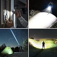 Vista 7 de WdtPro LED Rechargeable Flashlight 2 Pack, Super Bright Zoomable 6000 Lumens Tactical Flashlight with LCD Digital Display, 3 Mode Waterproof Flash