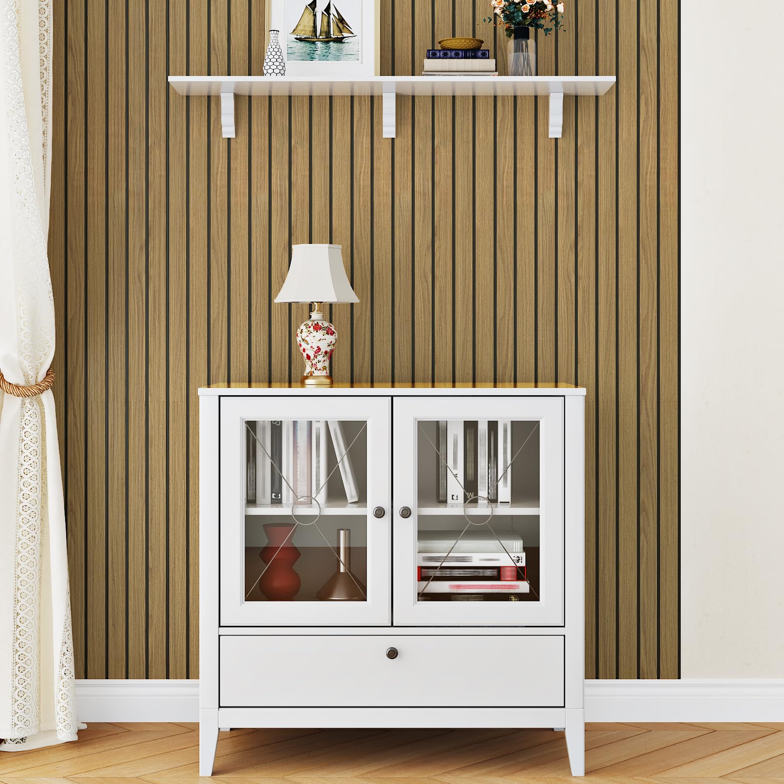 Panel de pared de madera 3D para despegar y pegar, paneles de