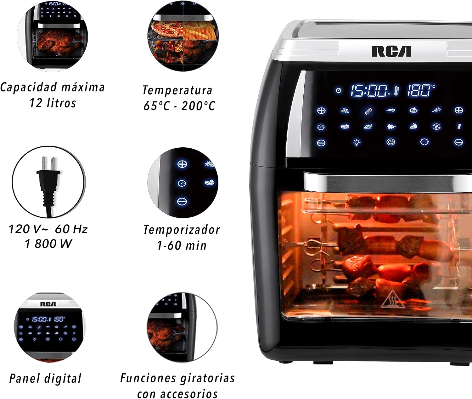 RCA Horno de Aire Multifuncional RC-108 : Amazon.com.mx: Hogar y Cocina