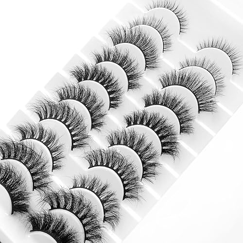 Miniatura 4 de IFLOVEDEKD 10 estilos de pestañas postizas, 10 pares de pestañas postizas 3D de aspecto natural, pestañas postizas 100% hechas a mano, pestañas