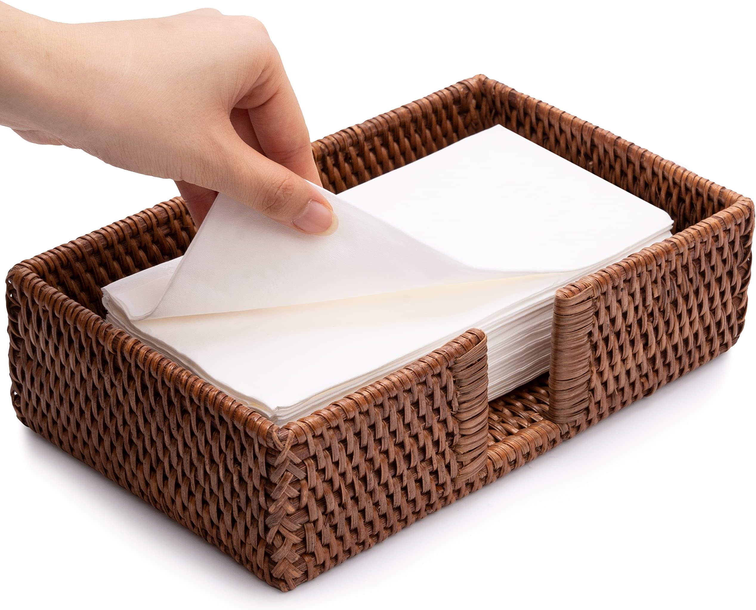 Sumnacon Napkin Holder,Rattan Napkin Holder Table,Wicker