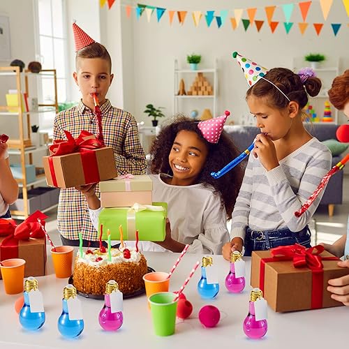 Miniatura 4 de Tessco 72 tarros de plástico de 3.4 fl oz con tarjeta y cuerda, recipientes de caramelo transparentes rellenables para manualidades de Navidad,