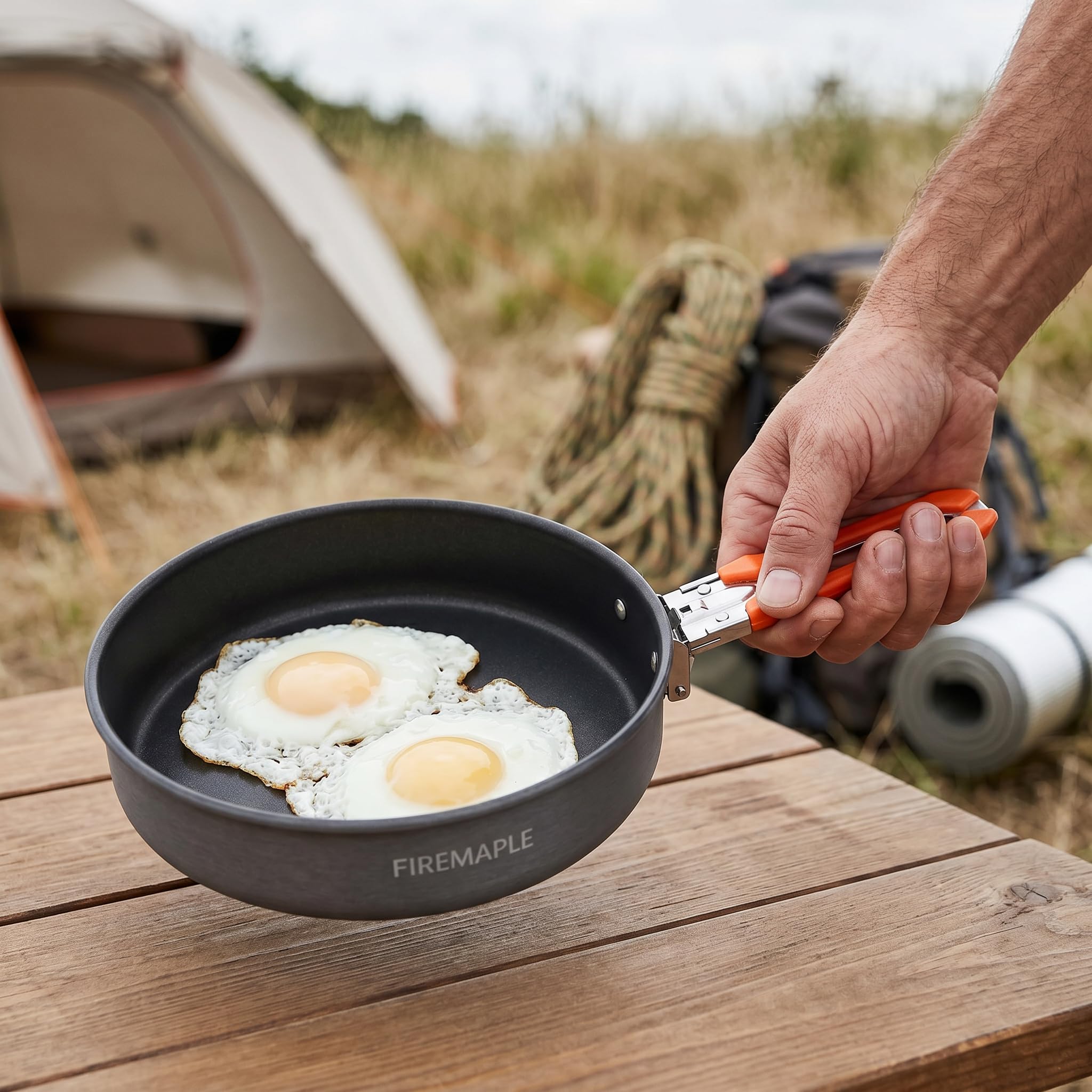 Fire-Maple Padella da Campeggio e Picnic in Alluminio con Rivestimento Antiaderente e Manico Pieghevole Pentole da Campeggio Cucina all’Aperto Padella Backpacking Portatile Ultraleggera 0,9L