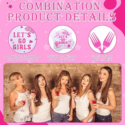 Miniatura 3 de 72 servilletas de despedida de soltera, platos de papel de vaquera, platos de postre, servilletas de papel desechables, tenedores para bodas,