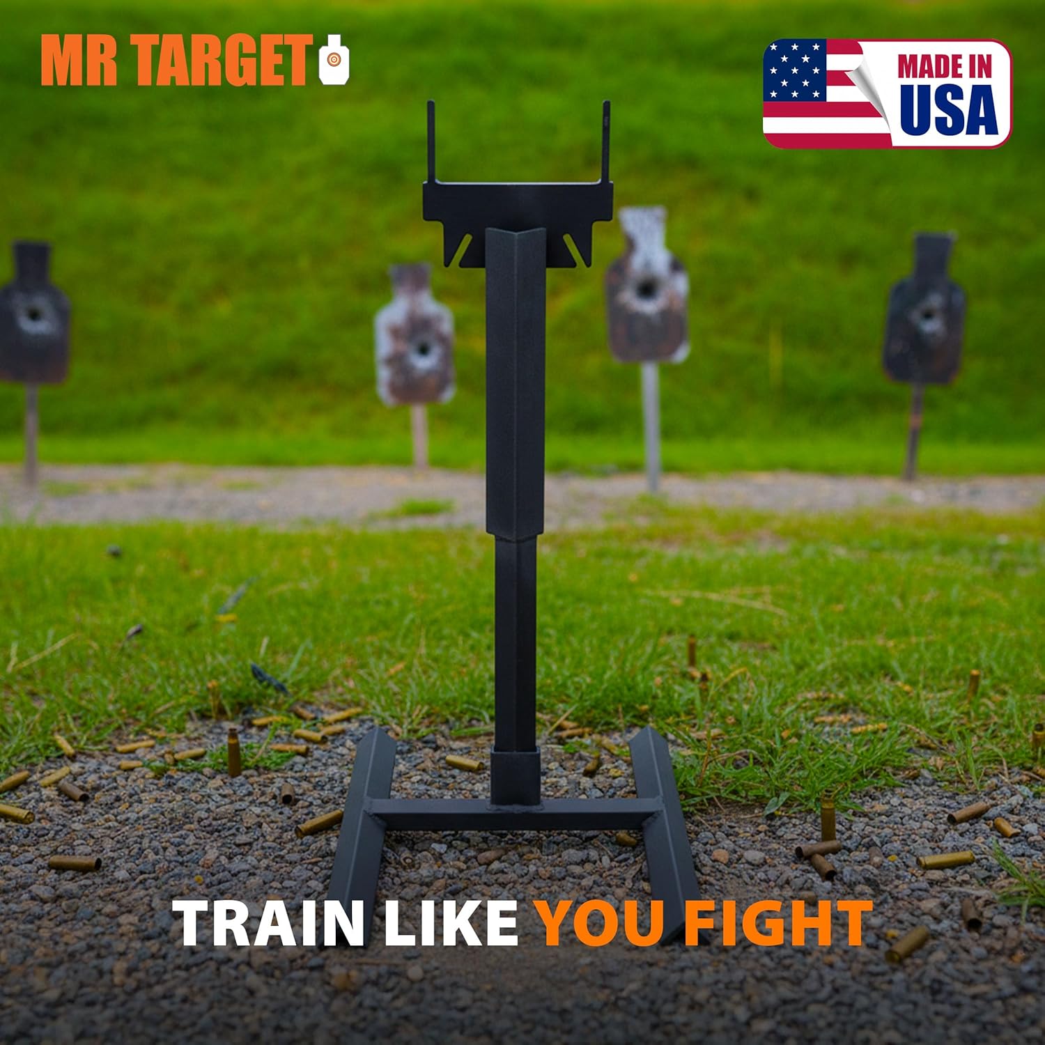 Mr Target® Standard Profile Rubber Dummie™ & Armored Base - Self Healing Target for Shooting Range - Reactive Training Dummy for Precision Practice - for Long Lasting Outdoor & Indoor - Made in USA