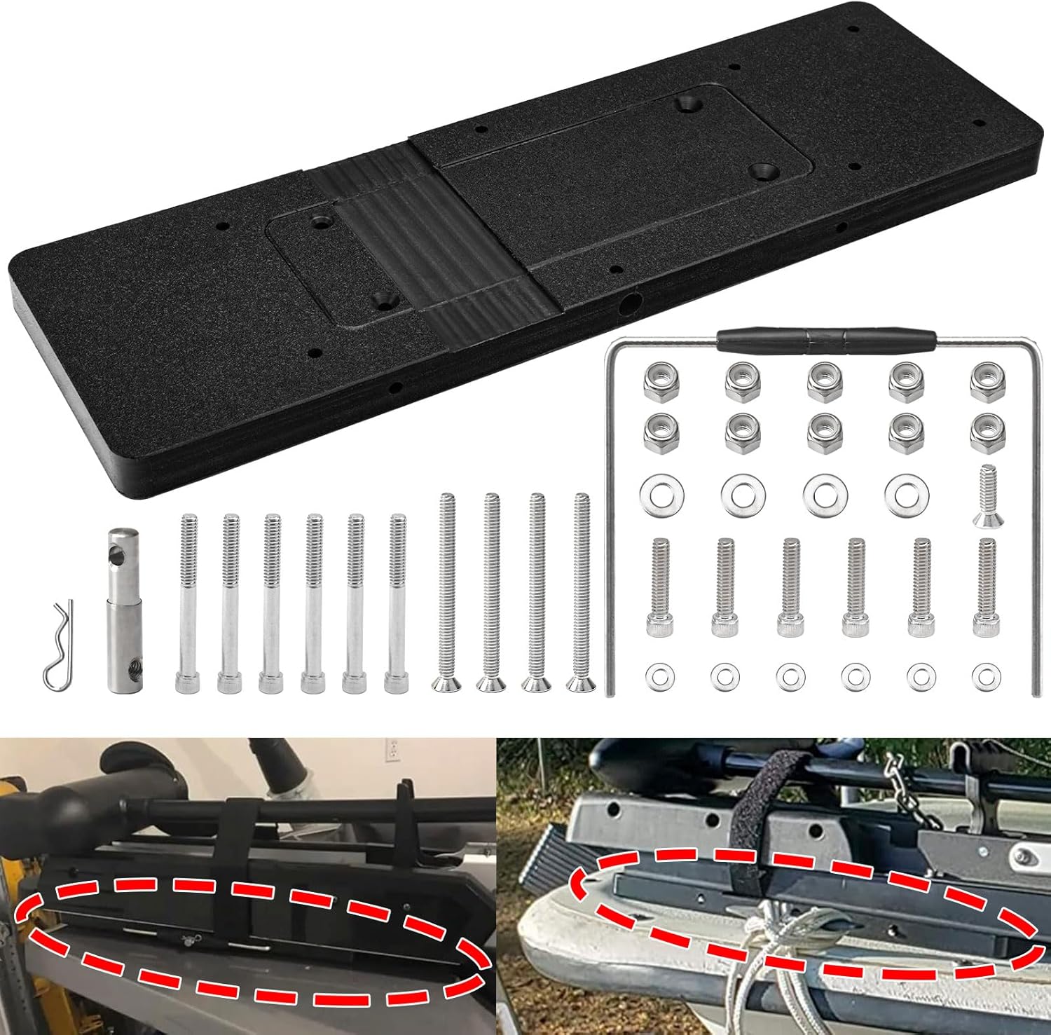 1854023 MKA-23 Composite Quick Release Bracket Compatible with Ul-trex, Maxx-um, Ed-ge, Fortr-ex, Ripti-de Trolling Motors with Accessories Easy to Remove and Install