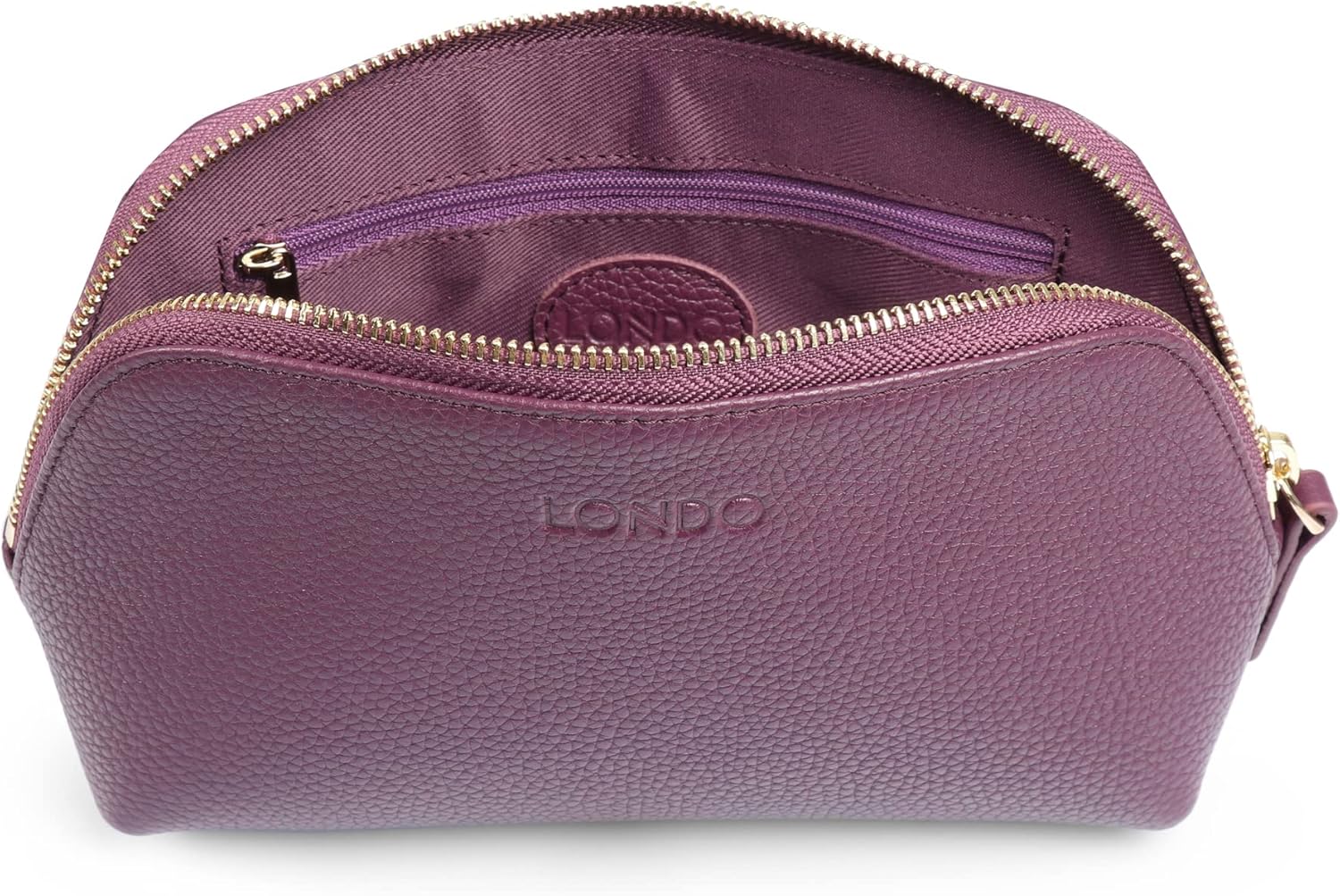 Londo Genuine Leather Makeup Bag Cosmetic Pouch Travel Organizer Toiletry Clutch
