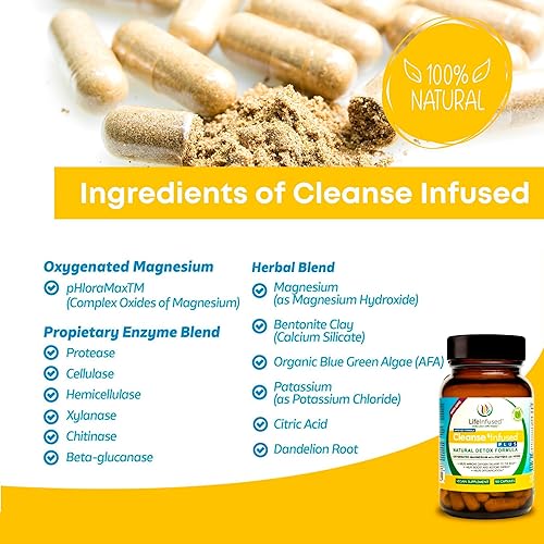 Miniatura 2 de Life Infused Cleanse Infused Plus - Limpiador de colon natural prémium con magnesio oxigenado, hierbas y enzimas, ayuda a aliviar el estreñimiento