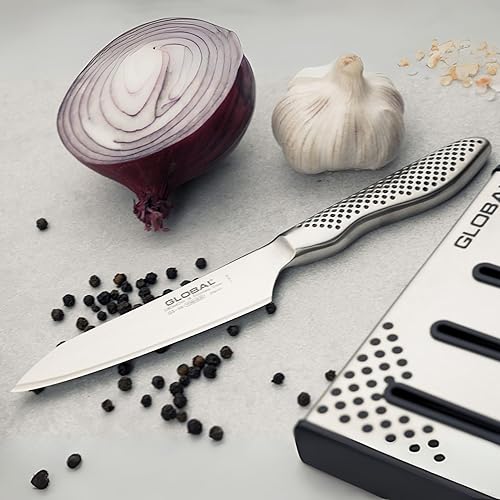 Miniatura 2 de Global Cuchillo de utilidad oriental de 4 1/4 pulgadas, acero inoxidable japonés ligero, borde afilado, fabricado en Japón, GS-58