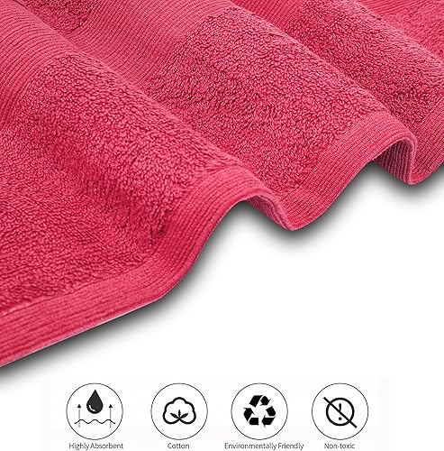 Miniatura 3 de Softolle Toallas de baño de lujo 100% algodón de 21.16 ozm para baño, juego de 4 toallas de baño ecológicas, súper suaves, altamente absorbentes,