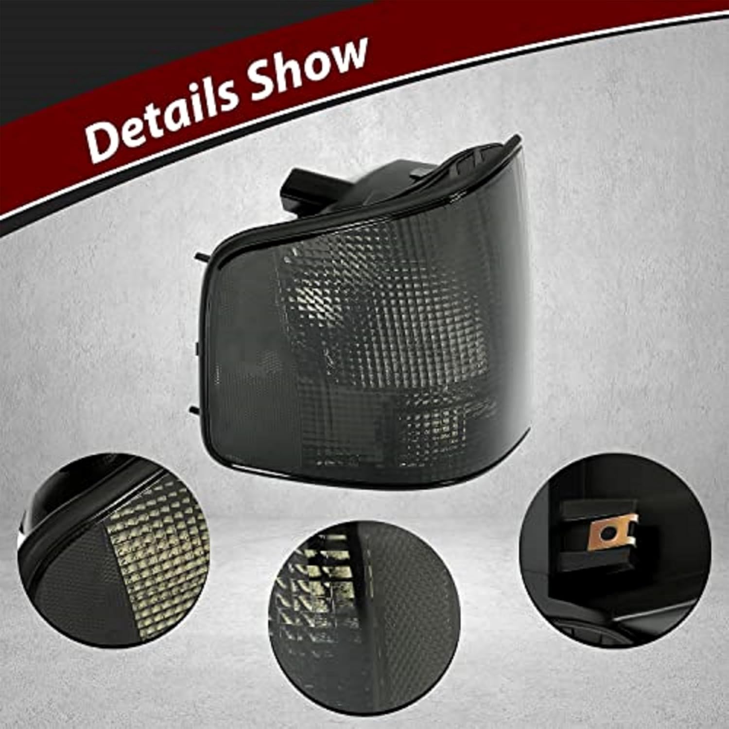 HECASA Tail Lights w/o Bulbs Compatible with 1994-2004 Chevrolet S10 1996-2000 Isuzu Hombre 1994-2004 GMC Sonoma Replace for 5978196 5978195 GM2801124 GM2800124 Brake Lamps Left & Right - Smoke Lens