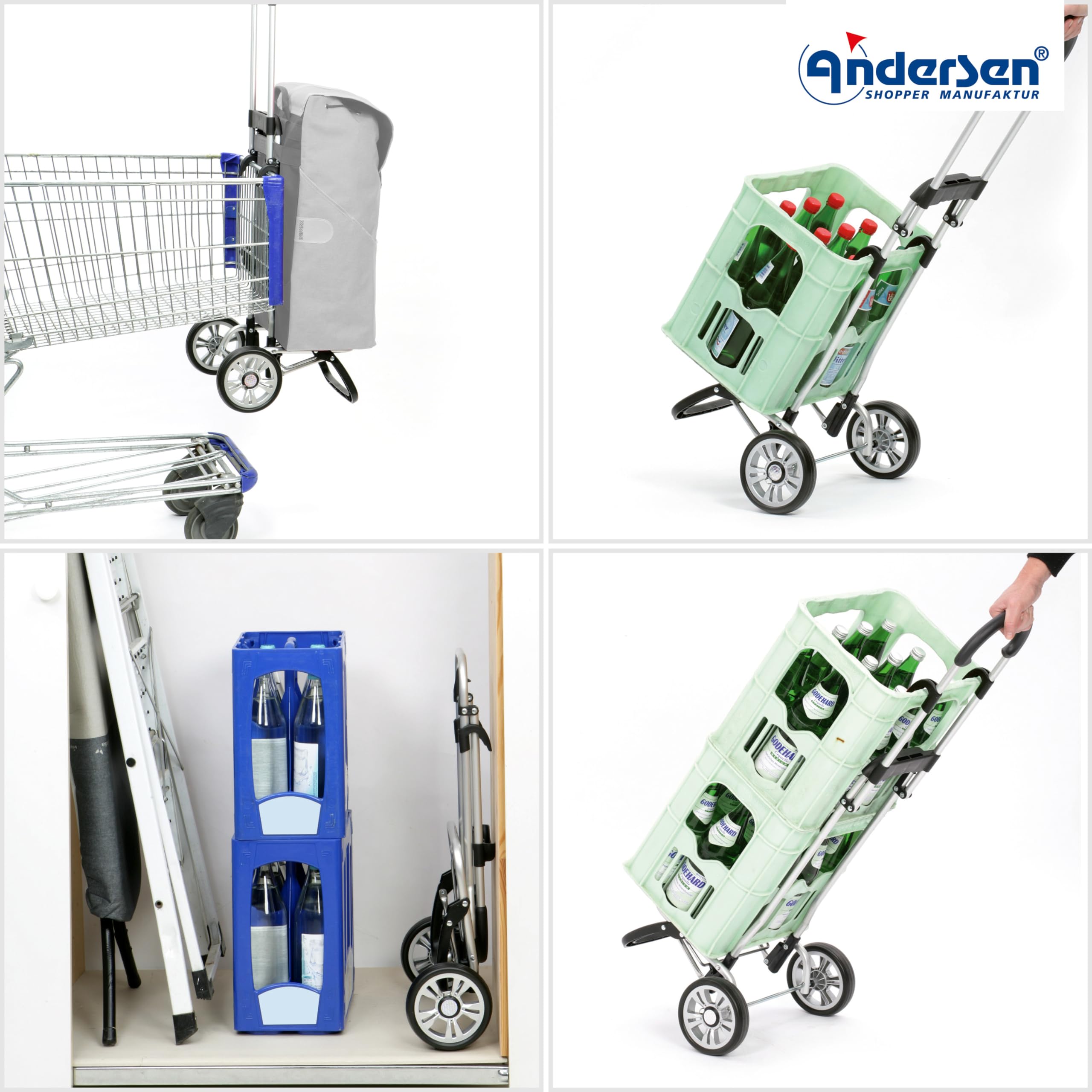 ANDERSEN Einkaufstrolley - Scala Shopper Plus Oli.P 2.0 blau 50 L Einkaufswagen, hochwertig, Shopping, Thermo, Aluminium, klappbar, leicht, Räder abnehmbar