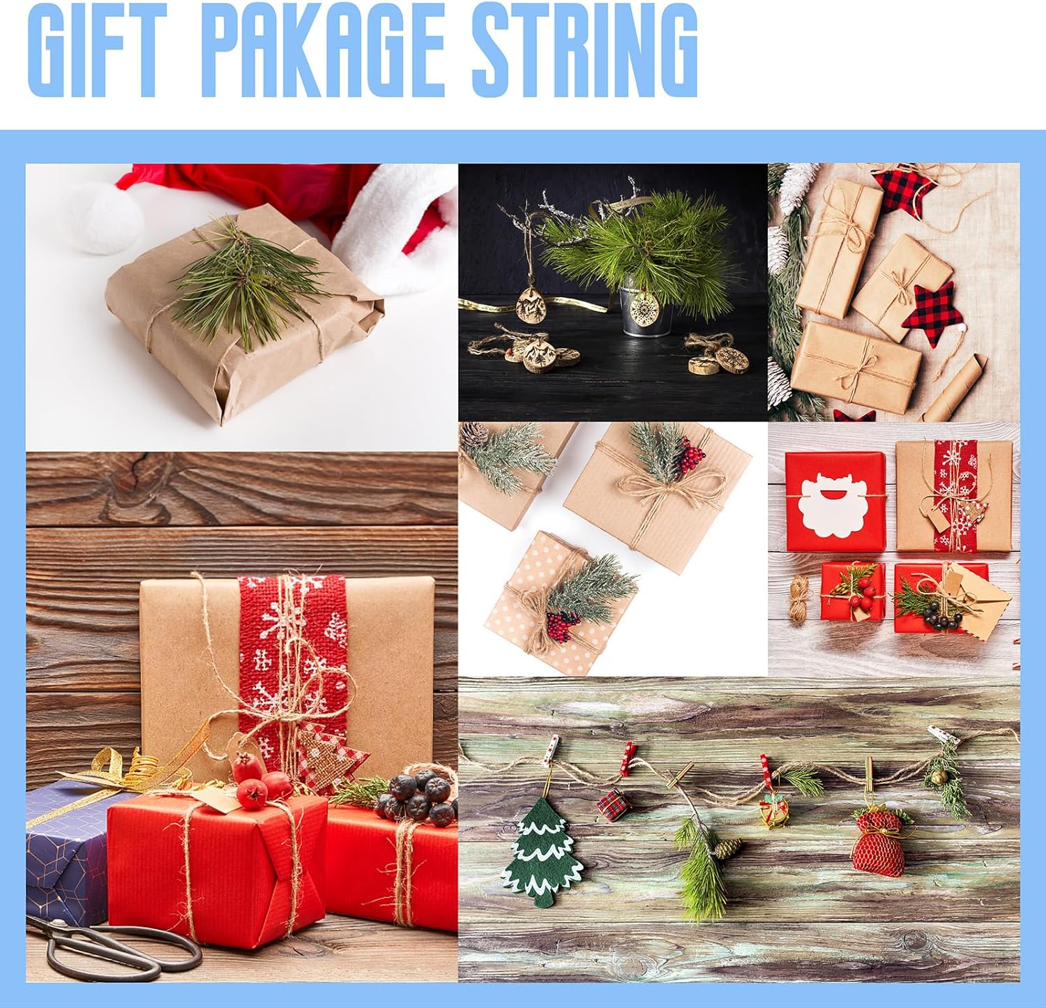 328 feet Natural Jute Twine Hemp Rope, Durable Hemp Rope Twine, Long String for DIY Crafts, Gardening Applications, Gift Wrapping Packing, Wedding Decor, Home (2MM)