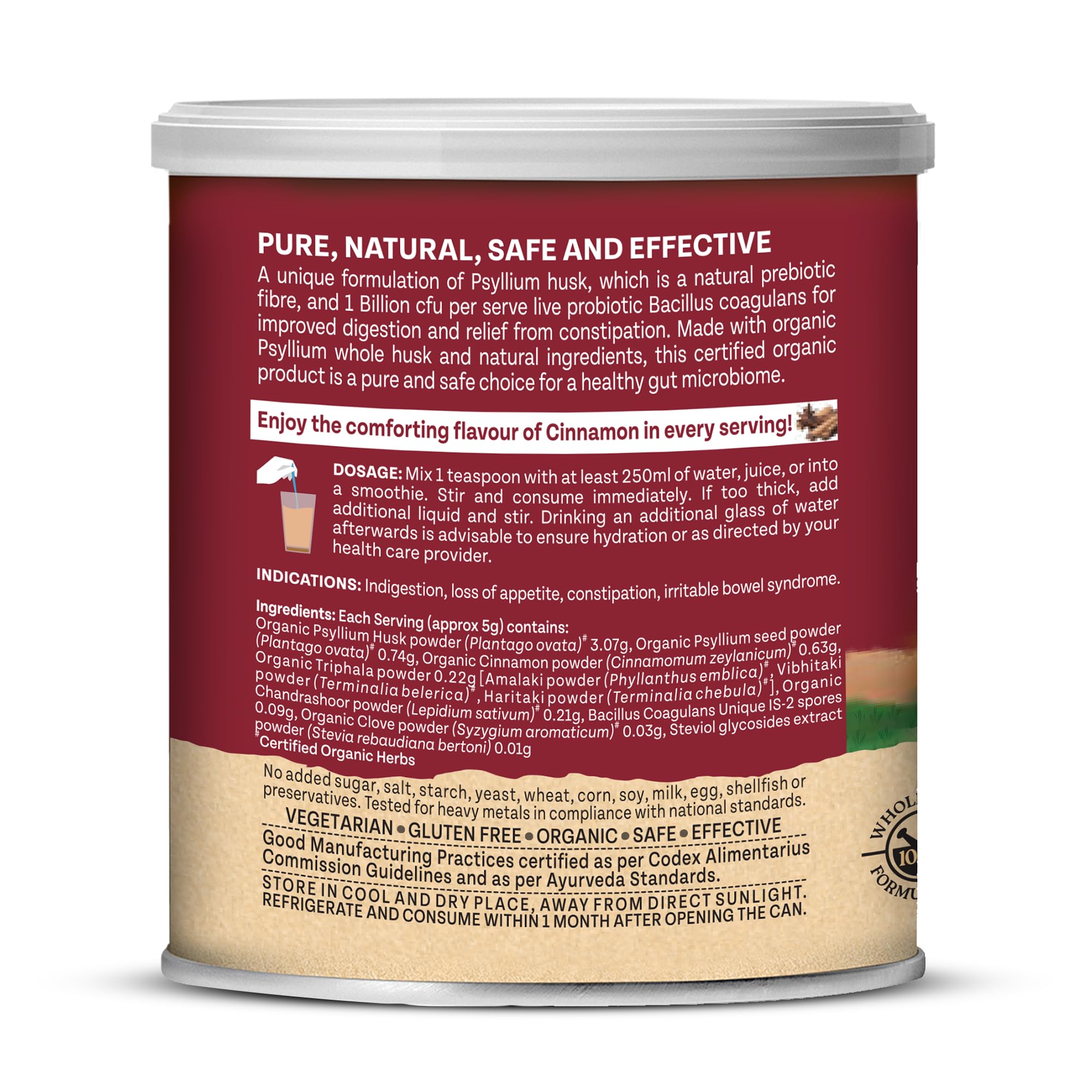 A TATA Product- Organic India Sat Isabgol Pre & Probiotic Fibre Powder Cinnamon, 100g product image 9