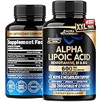 Alpha Lipoic Acid 600mg - ALA Supplement Antioxidant for Nerve, Energy & Metabolism Support - Extra Strength with Benfotiamine, B1 & B12 - Lab Tested, NON-GMO & Vegan - 240 Capsules, 4 Month Supply