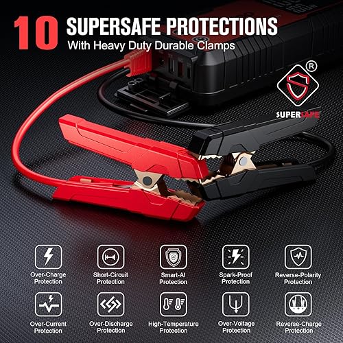 Miniatura 4 de GOOLOO Arrancador de coche GT6000 de 6000 A con carga rápida bidireccional de 100 W, potente amplificador de batería automático de 12 V (todo motor