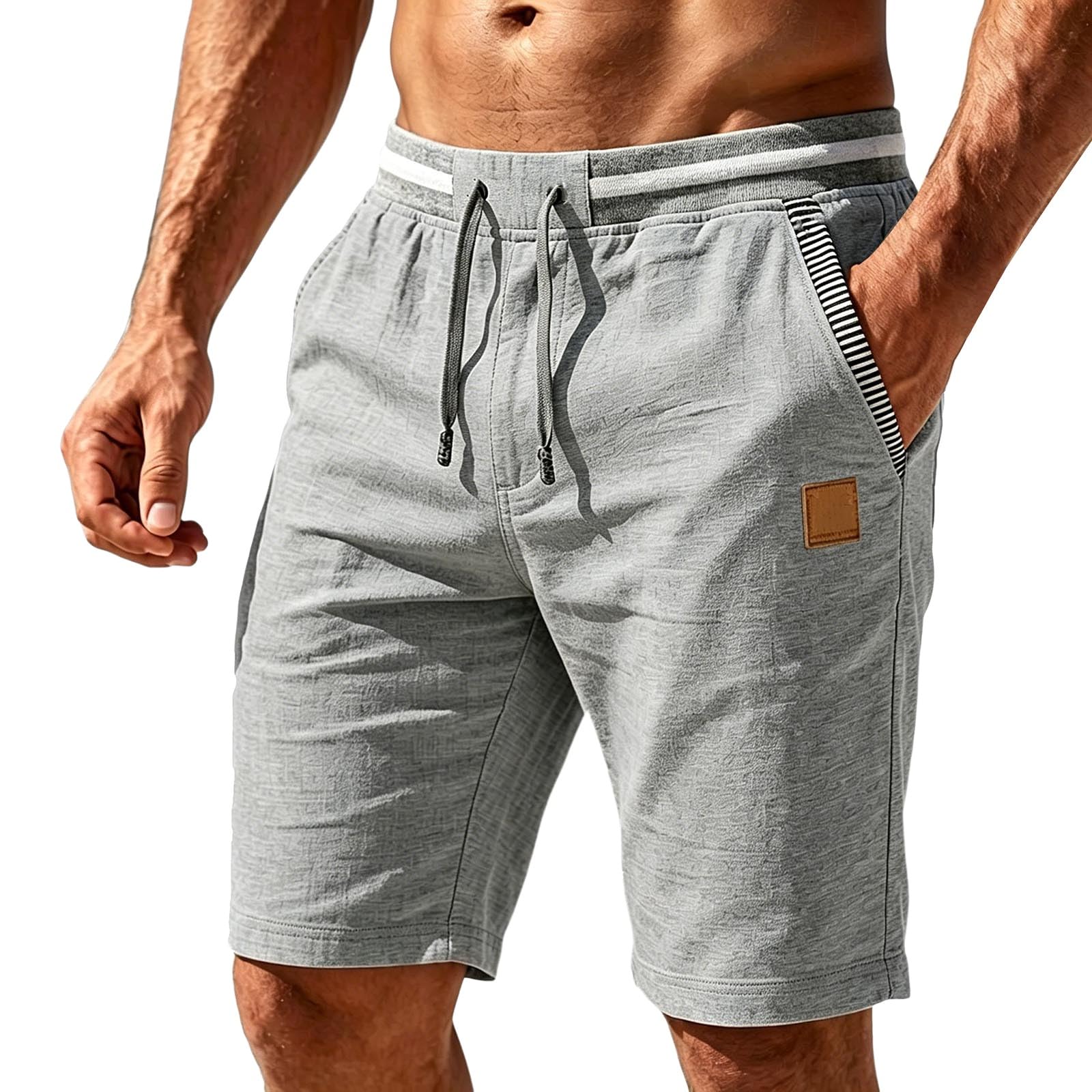 Short cargo à rayures pour homme - Longueur genou - Respirant