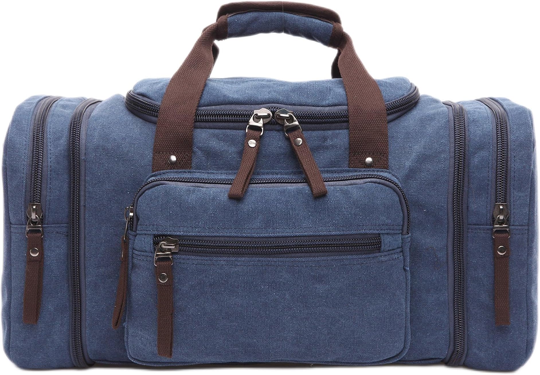 VAARU Extendable Canvas Travel Duffel Bag Big Capacity Luggage Case Weekend Bag Blue