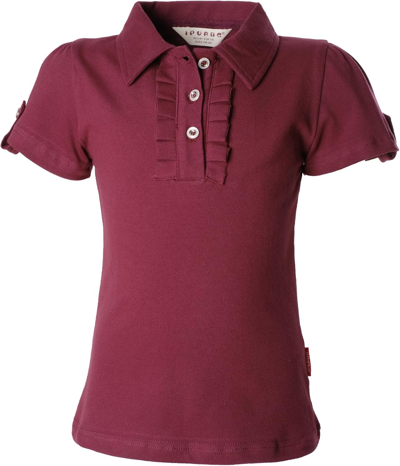 Girl Short Sleeve Cotton Ruffle Polo Shirt Top