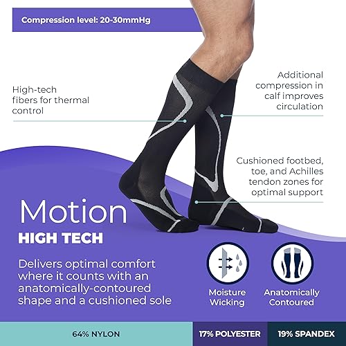 Miniatura 2 de Sigvaris Calcetines unisex de compresión médica de alta tecnología para hombres y mujeres, con puntera cerrada, 20-30 mmHg