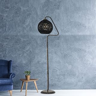 WELL HOME MOBILIARIO & DECORACIÓN Lámpara de pie con Estructura de metal color Negro