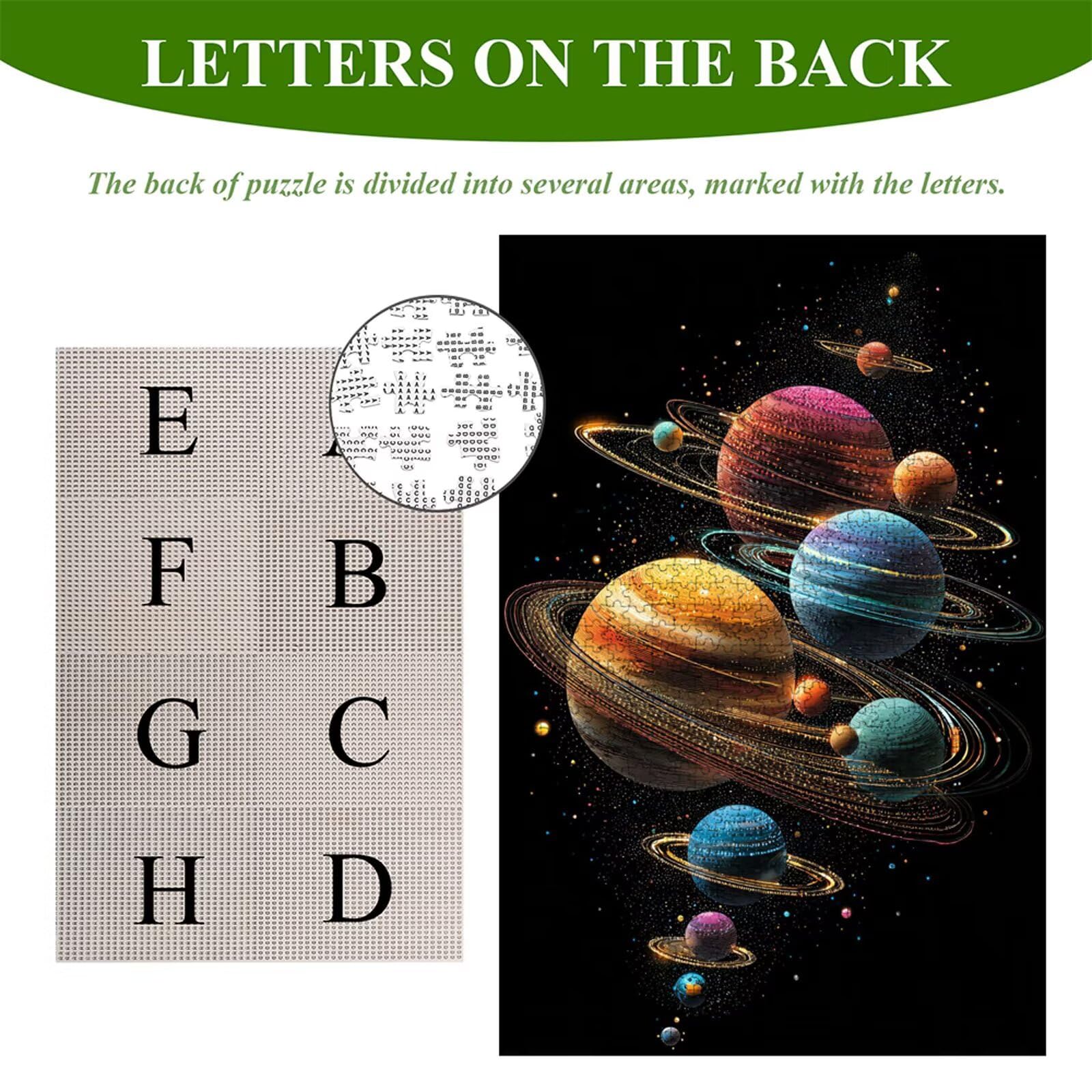 Puzzle 1500 Piezas Adultos Planeta & Universo, Rompecabezas con Letras Traseras y Póster, Pasatiempo Antiestrés, Decoración de Pared, Regalo Decorar Mujer Hombre 87 x 57 cm (14 Años +) P3#1116