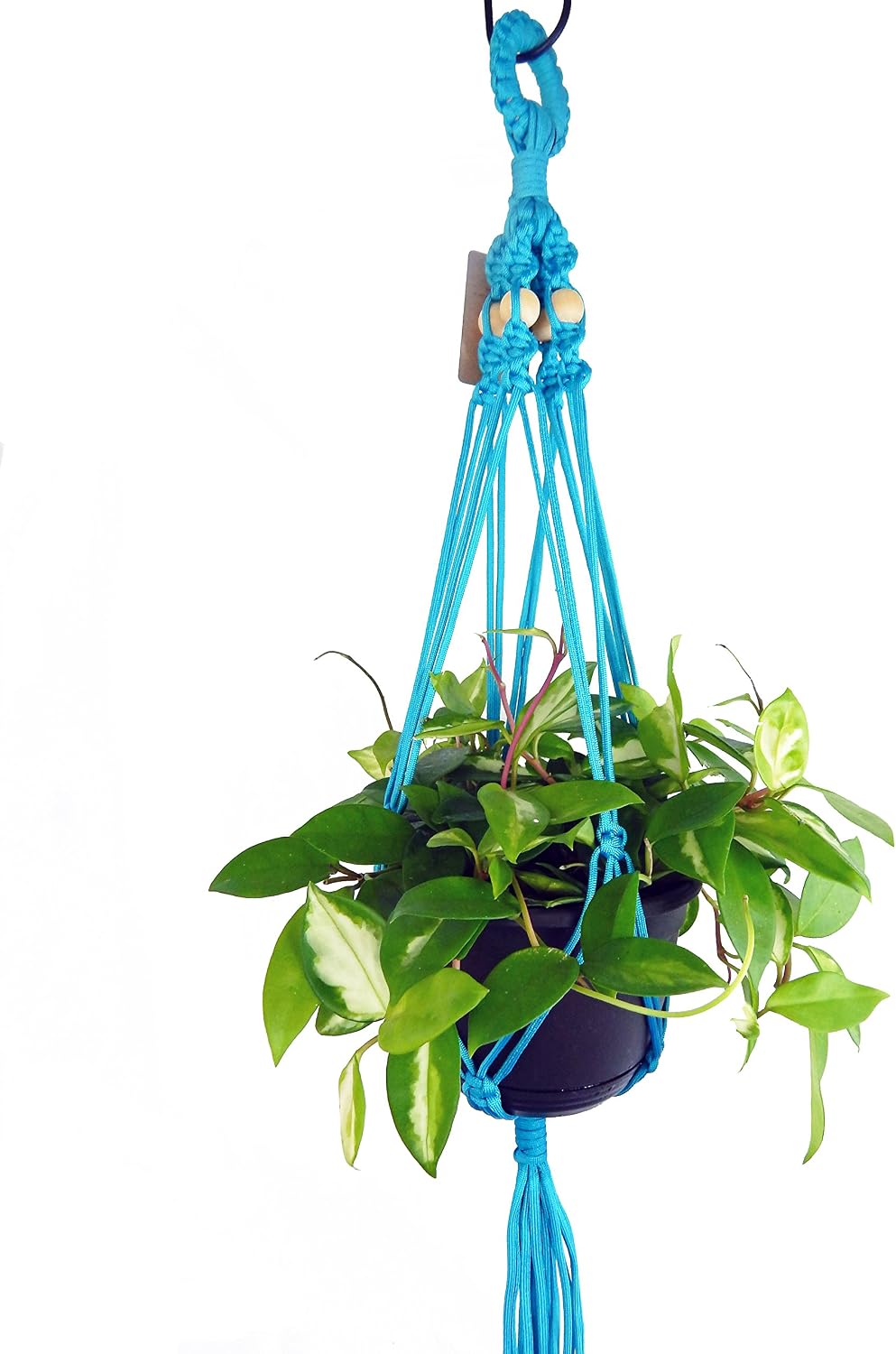 Amazon.com: Macrame Plant Hanger 34 inch Long Blue Indoor Outdoor ...