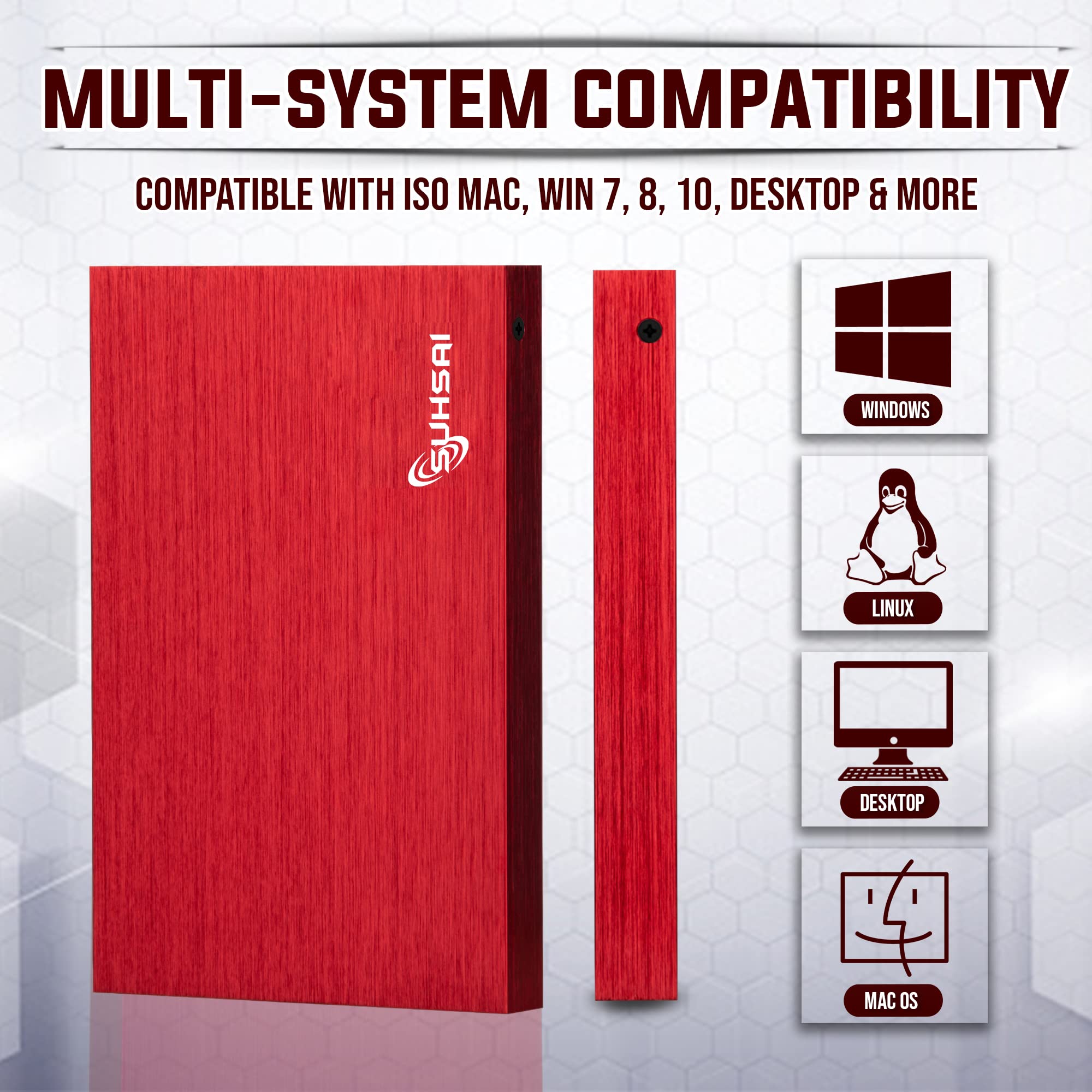 thumbnail: Suhsai Externe Harde Schijf 1TB – Compact, Draagbaar & Supersnel | Voor Laptop, PC, Mac En Meer