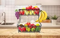Vista 2 de Simple Houseware - Frutero de 2 niveles para encimera, bronce