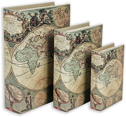 Caja decorativa para libros, cajas de libros de imitación vintage para decoración del hogar, almacenamiento secreto, estilo antiguo, cajas de