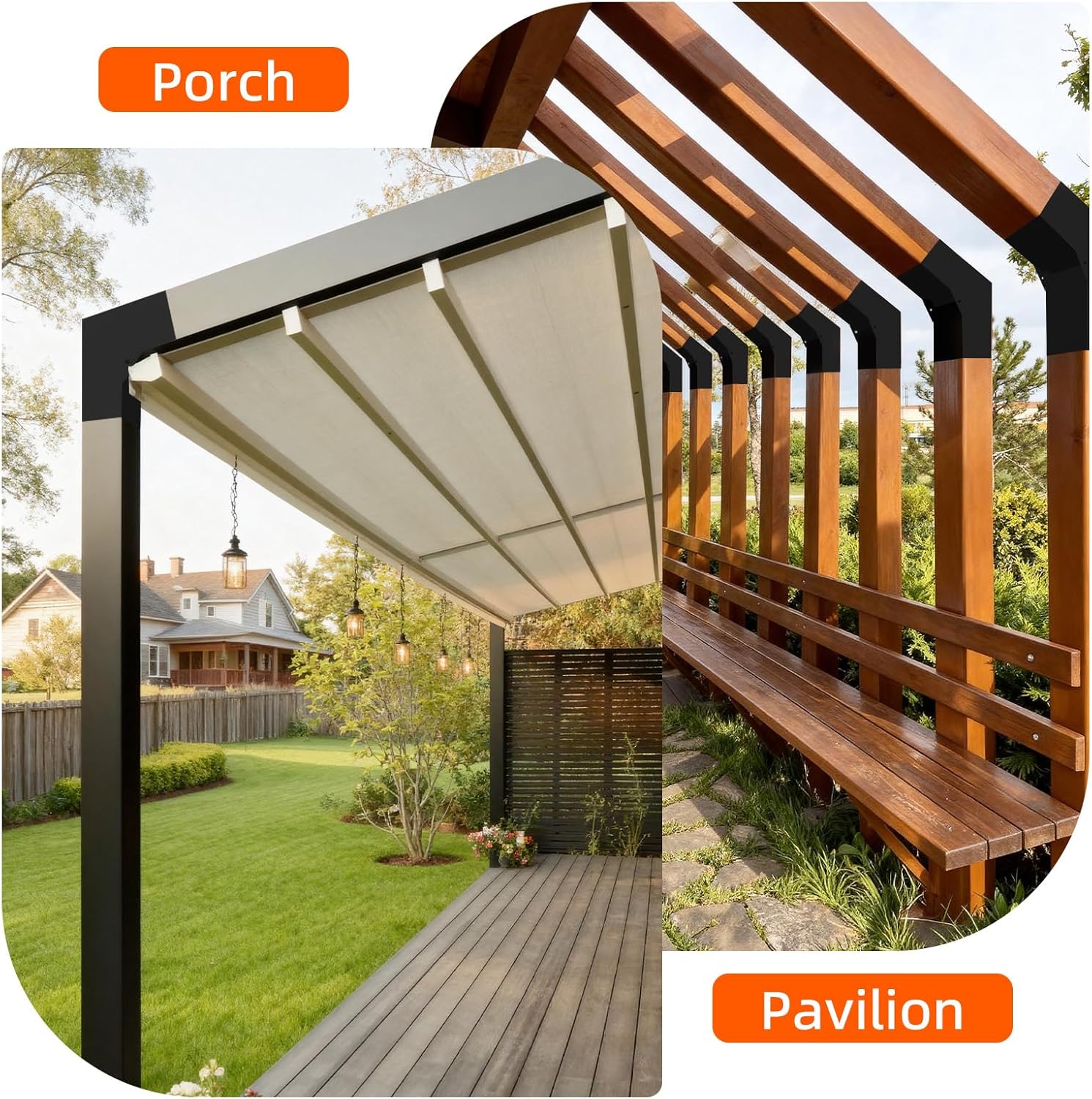 30° Angle Slant Pergola Bracket Kits,2-Way L-Shaped Slant Roof Post Brackets with Stainless Steel Screws for 4" x 4"(Actual:3.5" x 3.5") Lumber for Outdoor Pergola,Proch,Passageway - 1Pack